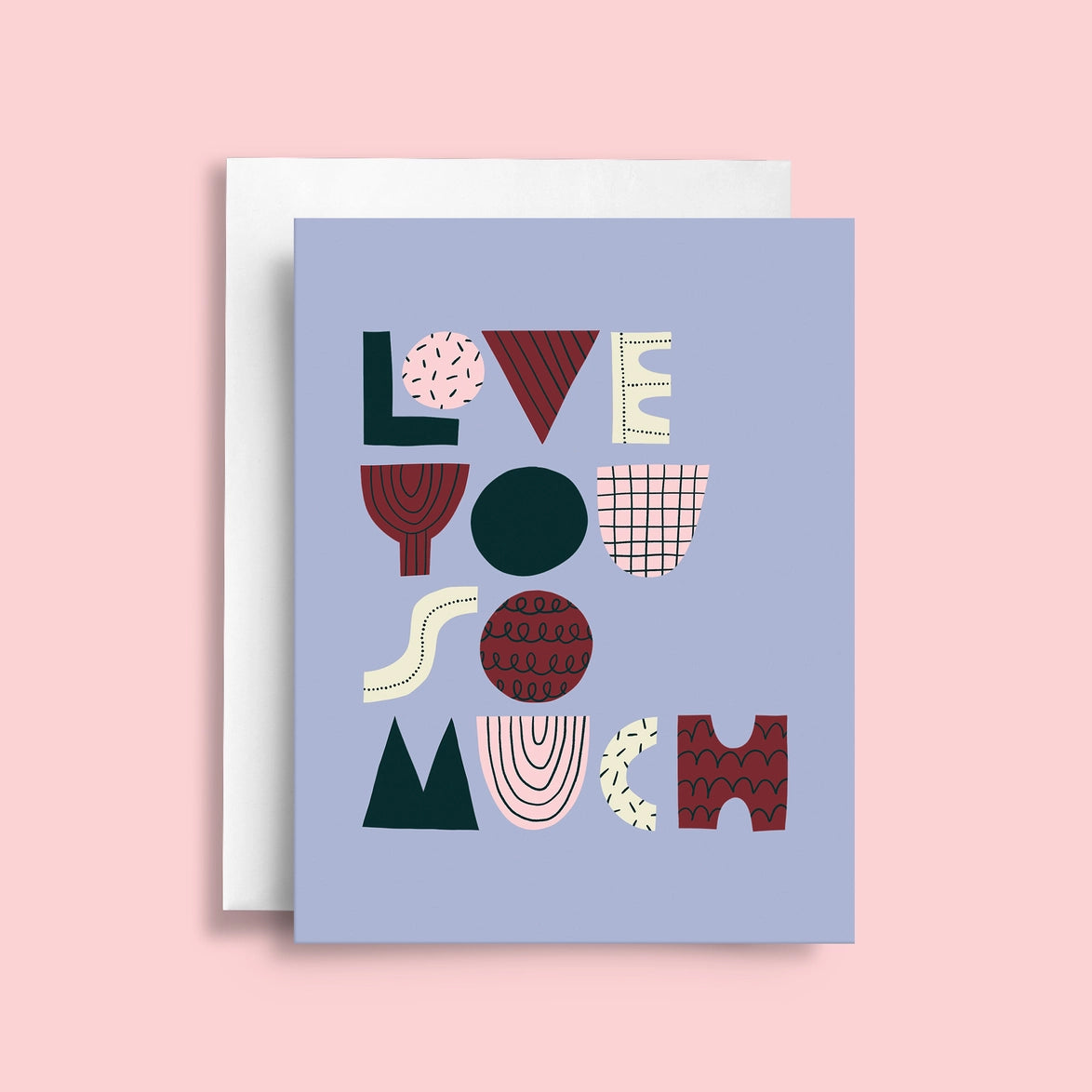 Geometric Love You Card