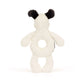 Bashful Rufferty Black & Cream Puppy Ring Rattle