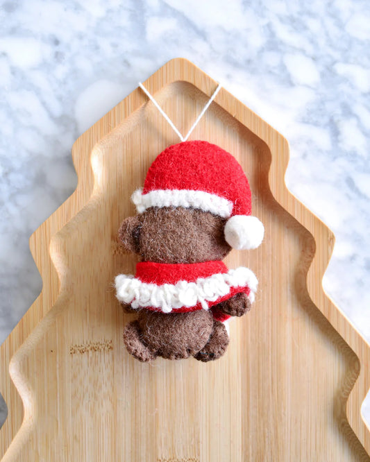 Felt Christmas Teddy Bear Ornament