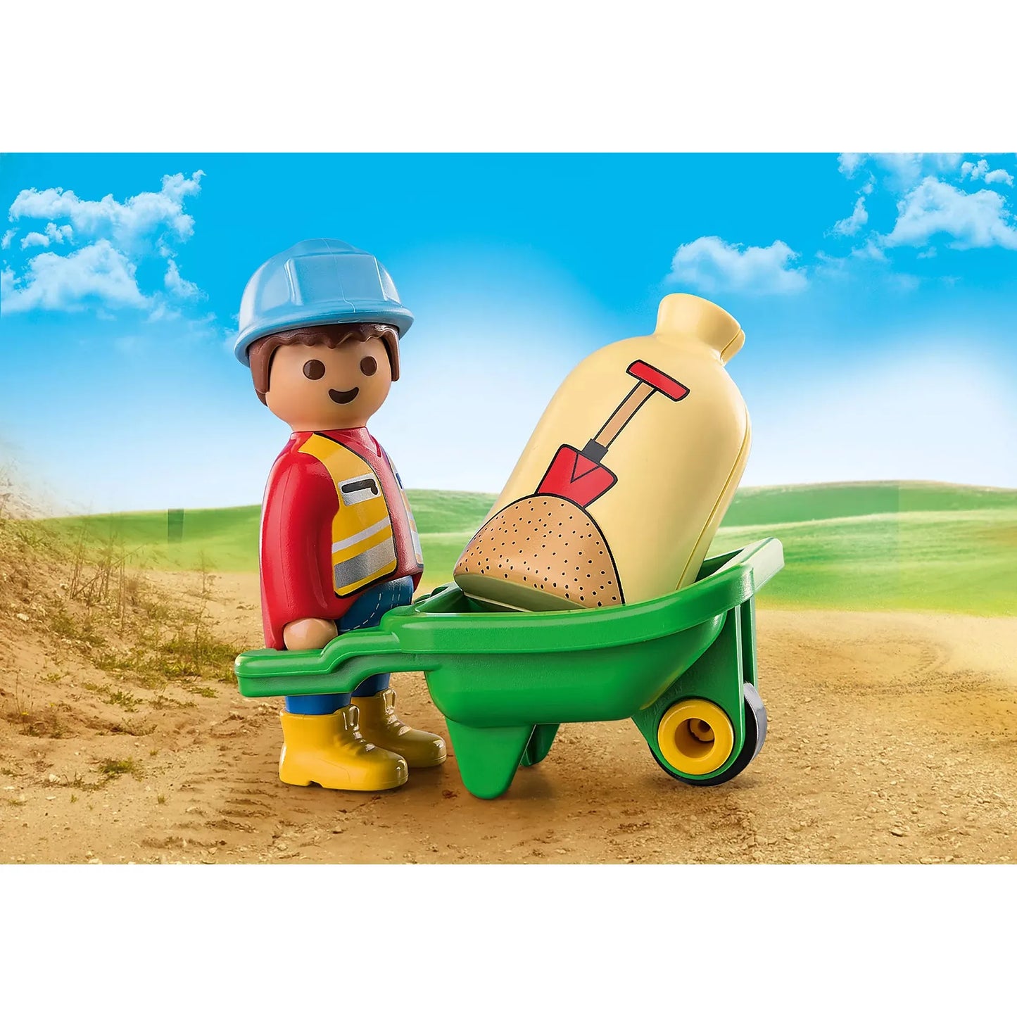 Playmobil 1•2•3 Construction Worker with Wheelbarrow