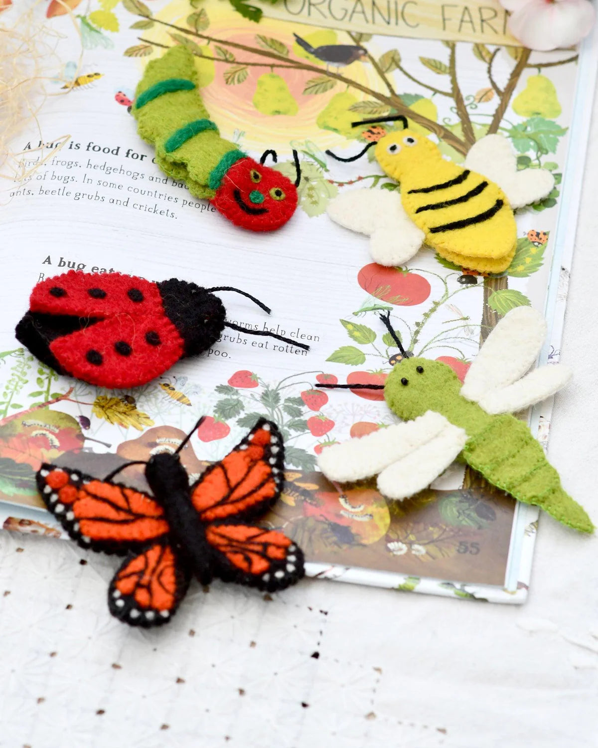 Felt Finger Puppets Set - Insects & Bugs