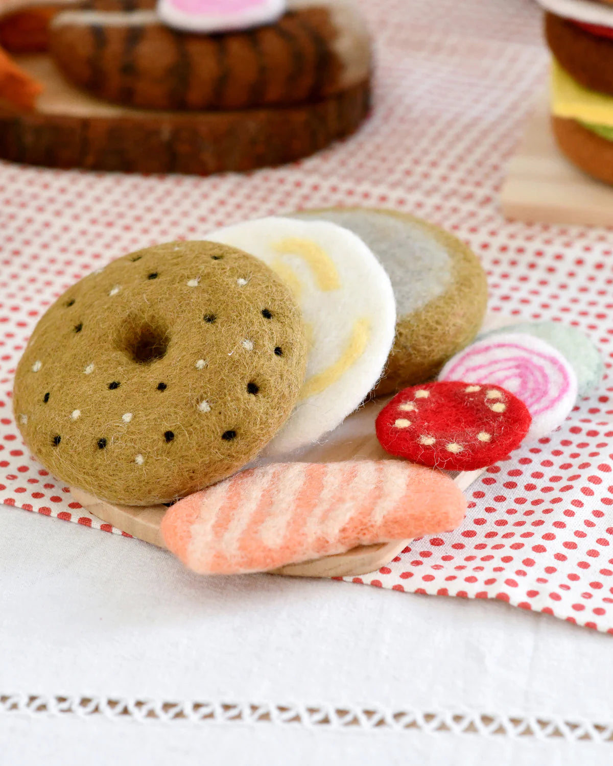 Felt Food Play Set - Bagel Stack
