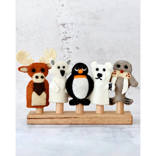 Felt Finger Puppets Set - Polar Animals
