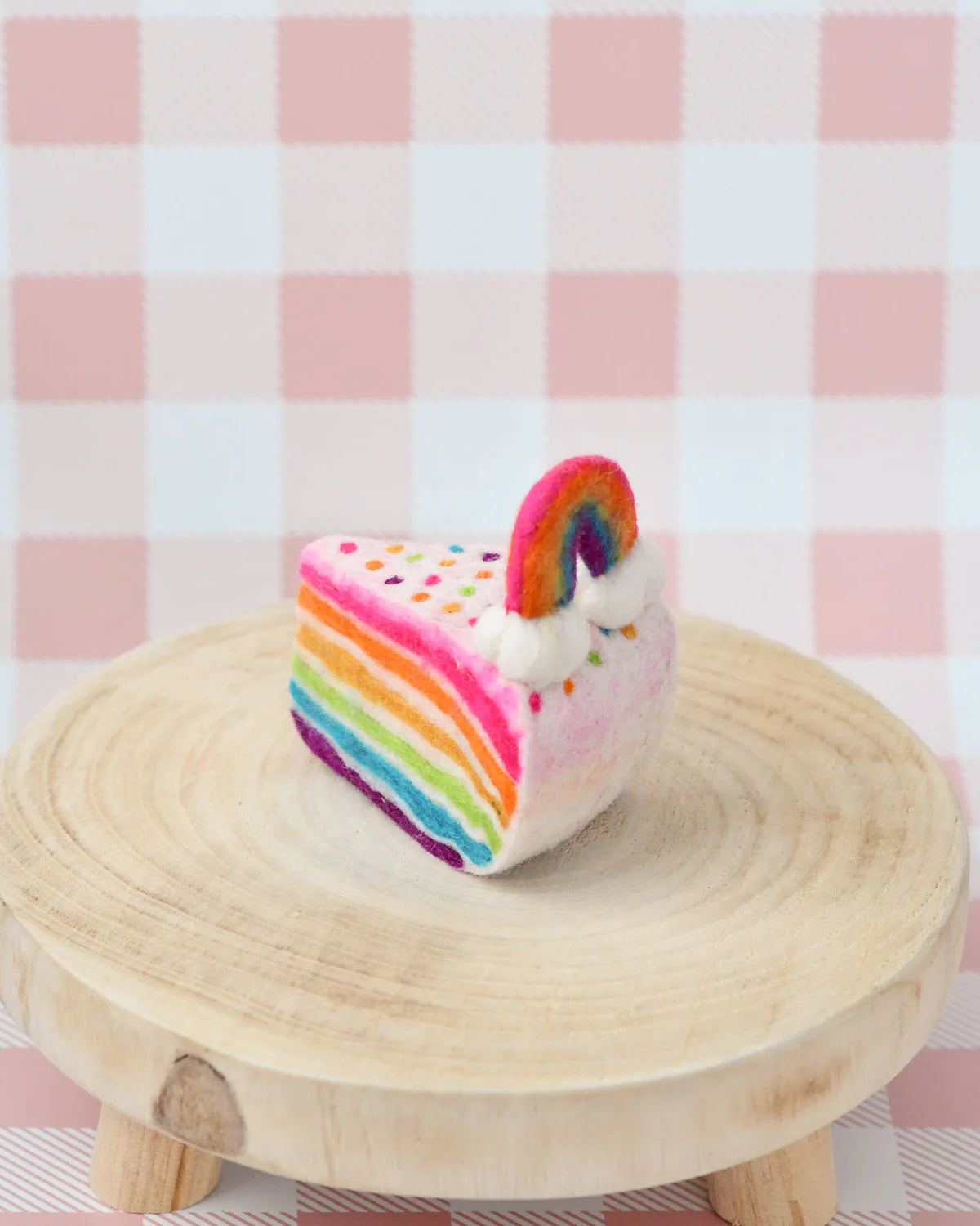 Felt Baked Goods - Rainbow Cake Slice