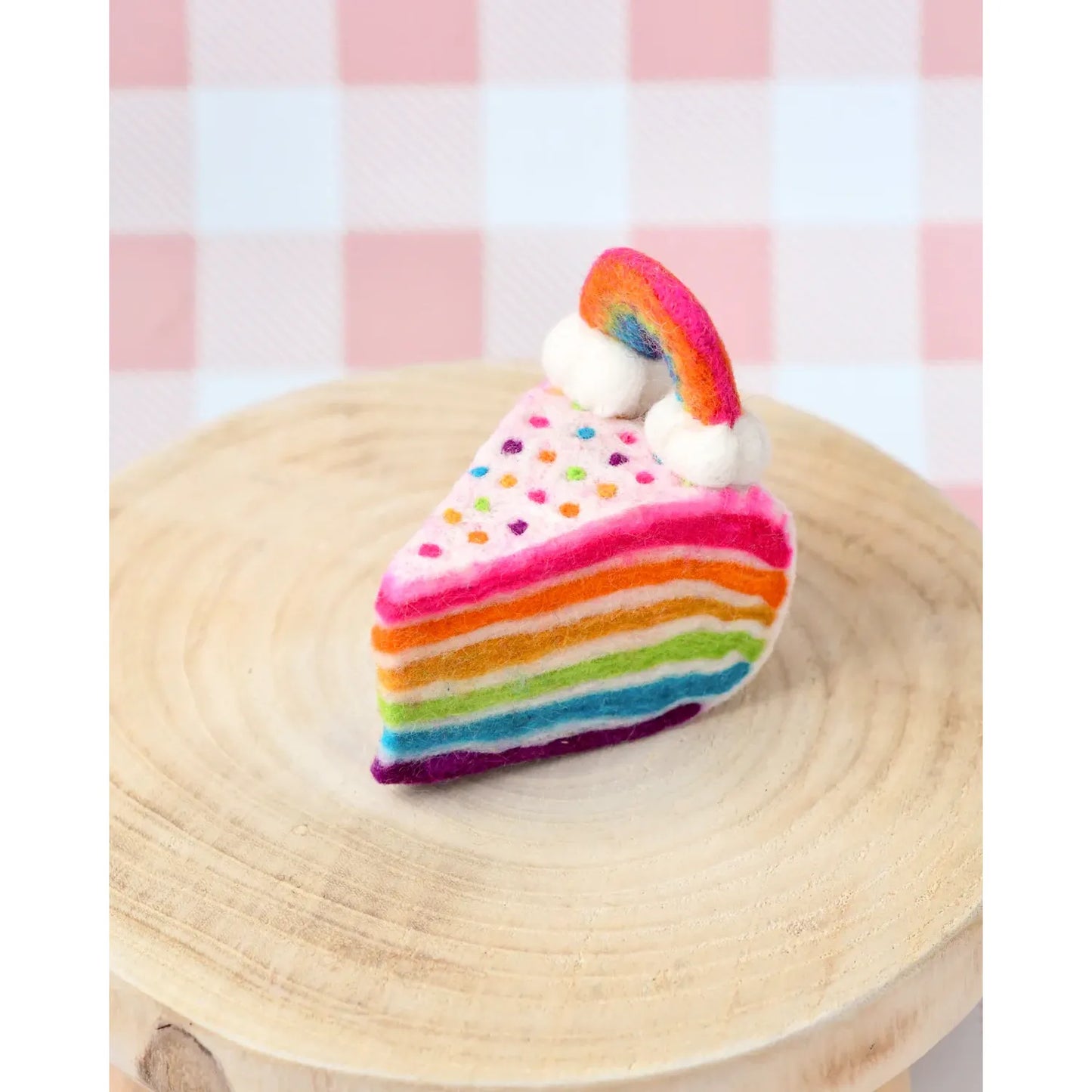 Felt Baked Goods - Rainbow Cake Slice