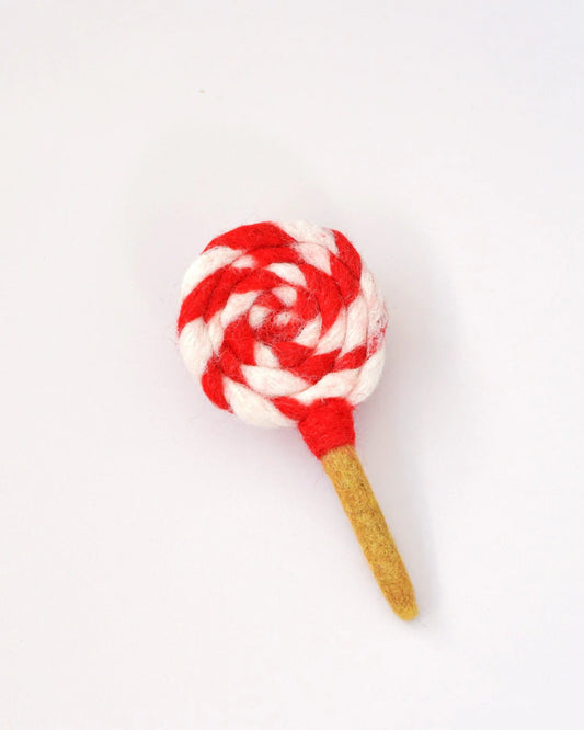 Felt Sweets - Red Swirl Lollipop