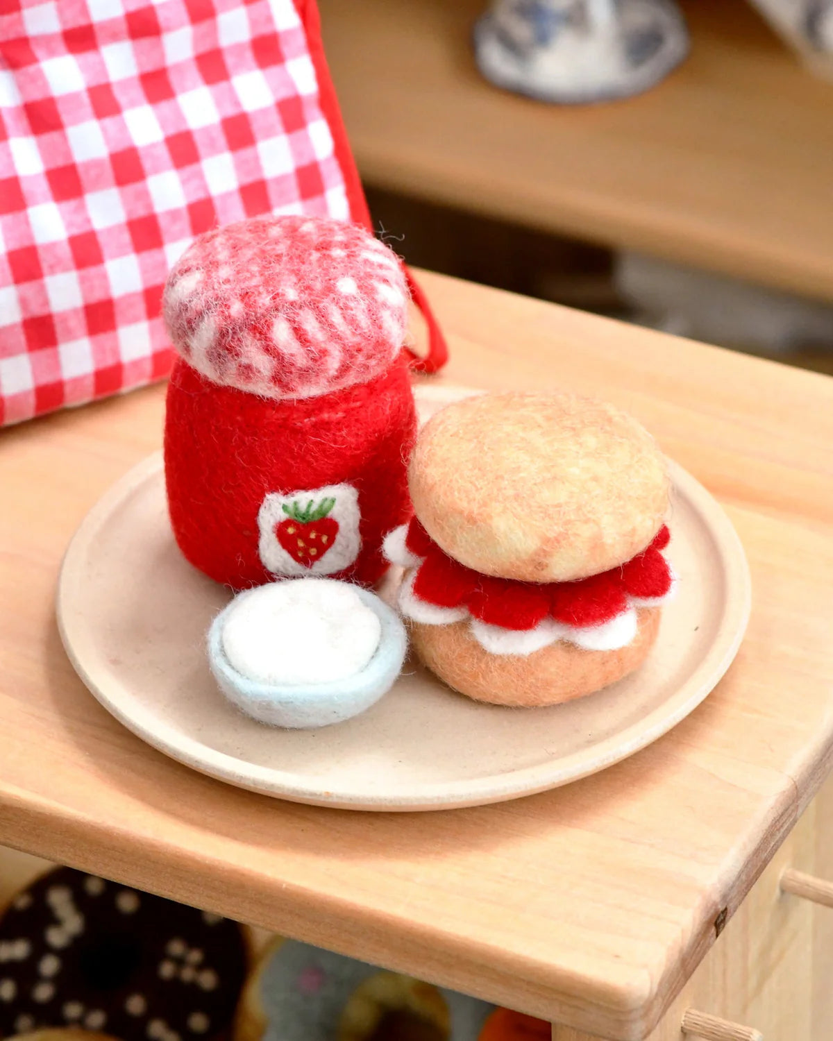 Felt Food Play Set - Scone with Strawberry Jam