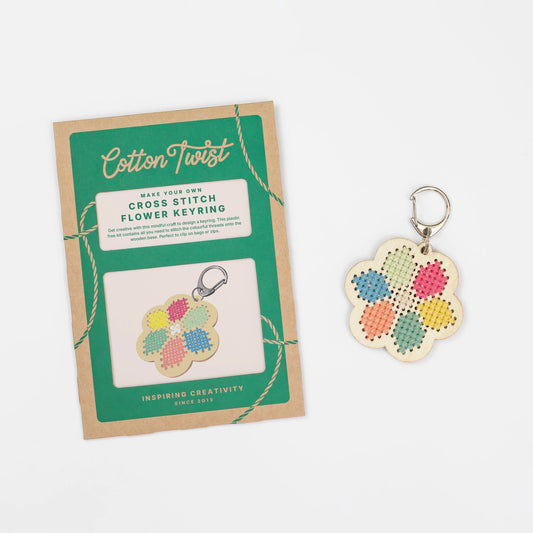 Make Your Own Flower Cross Stitch Keyring
