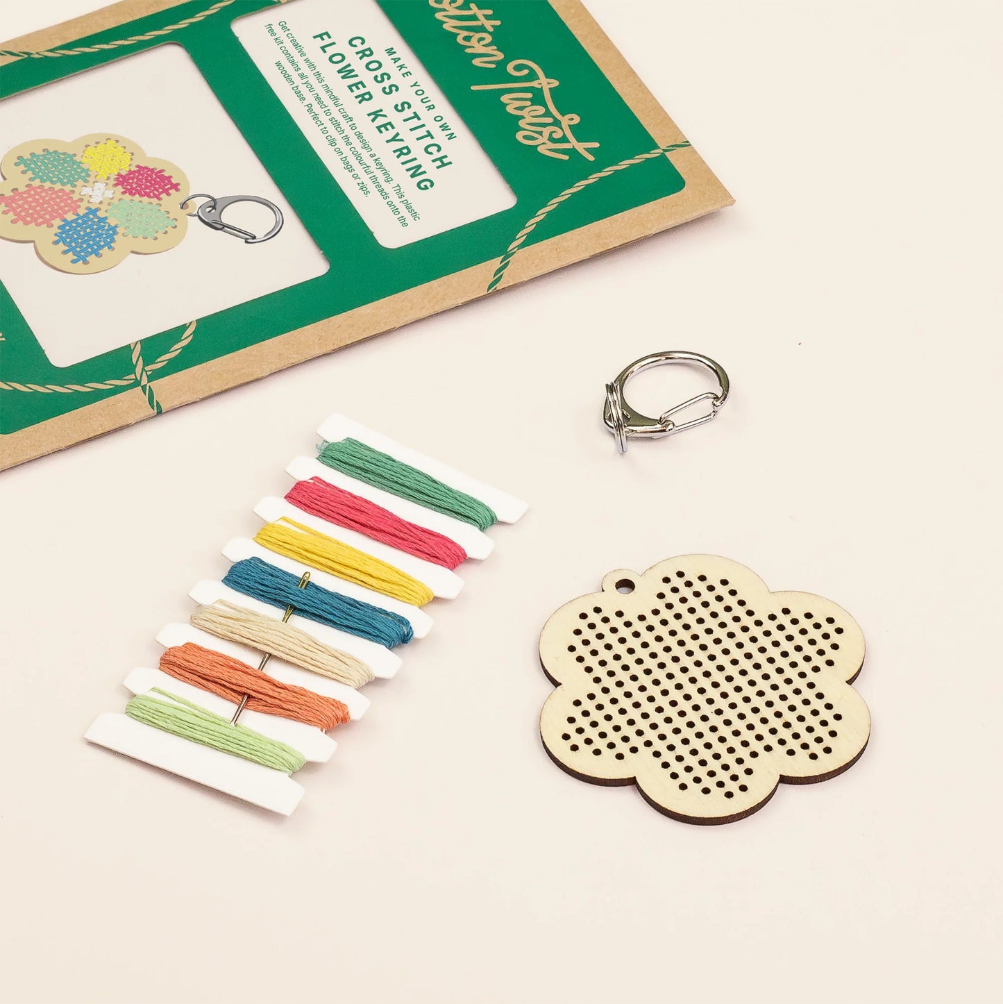 Make Your Own Flower Cross Stitch Keyring