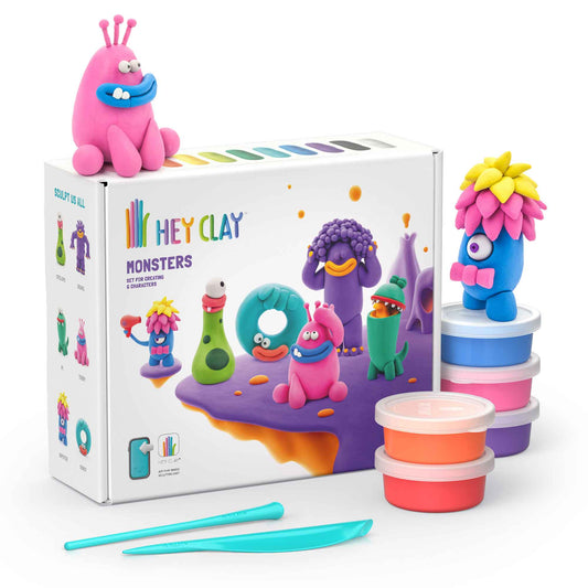 Hey Clay! Air-Dry Modelling Clay Set - Monsters