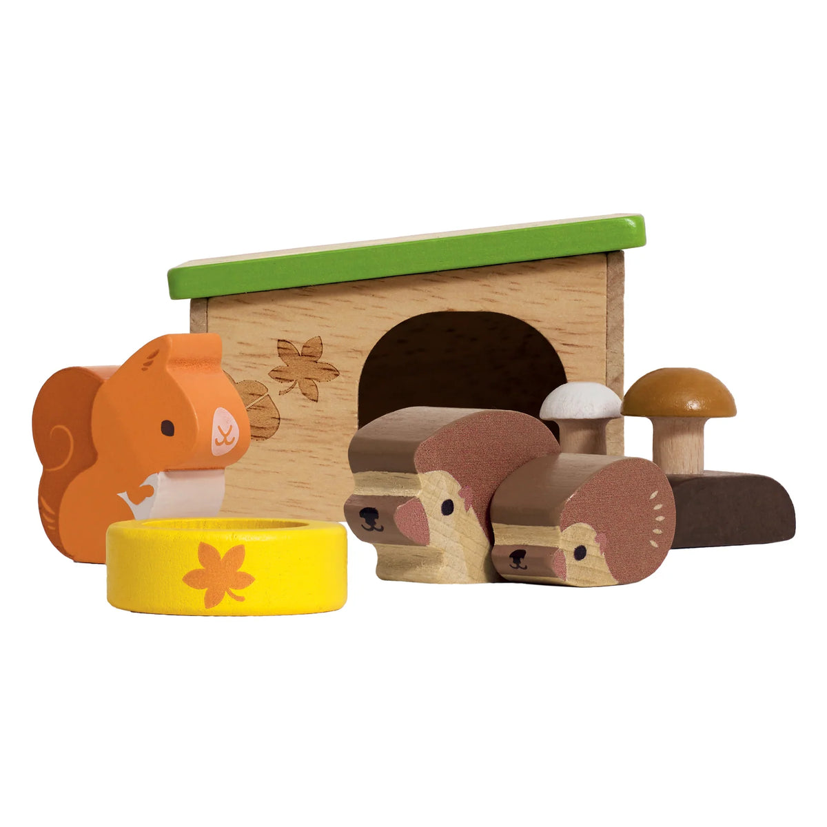 Wooden Doll House Pets - Hedgehog & Squirrel Set
