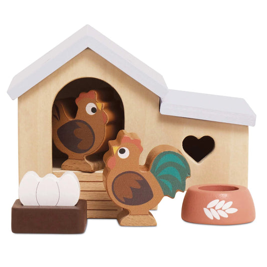 Wooden Doll House Pets - Chicken Coop Set