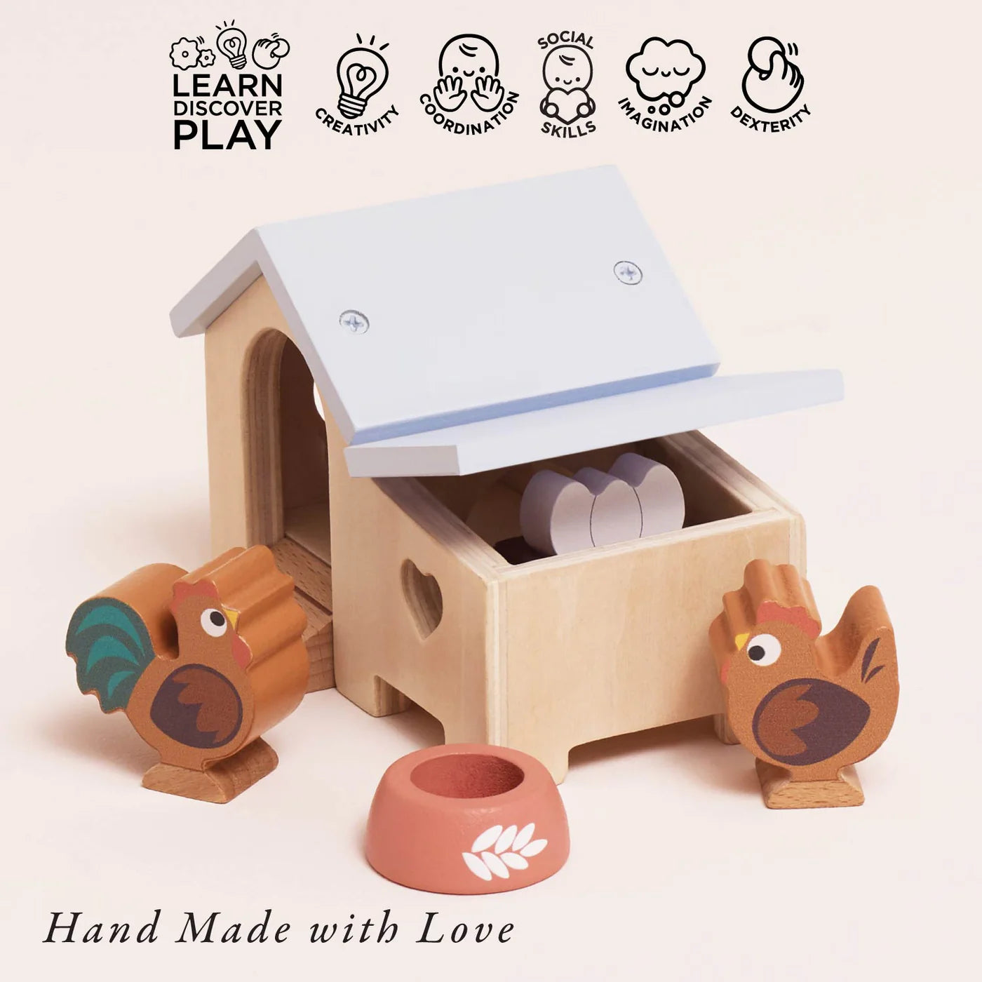 Wooden Doll House Pets - Chicken Coop Set