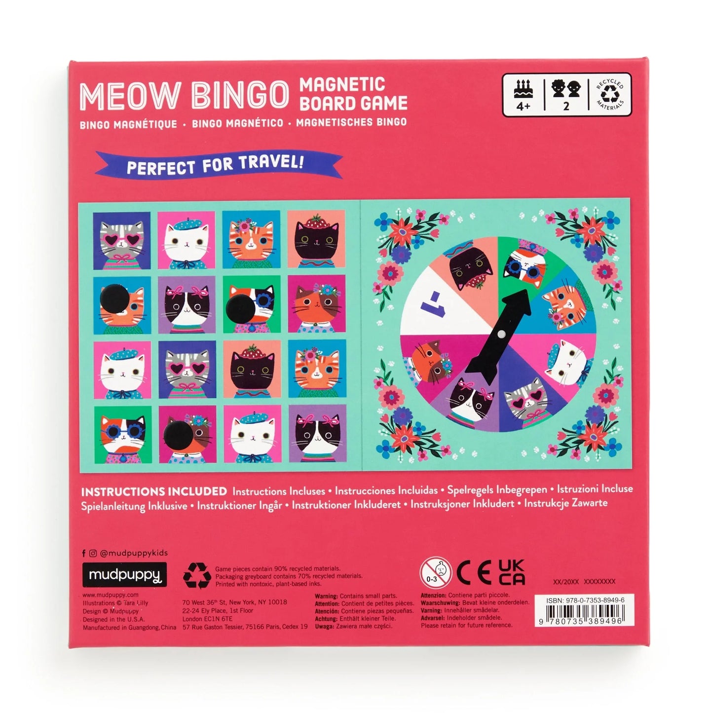 Meow Bingo Magnetic Board Game