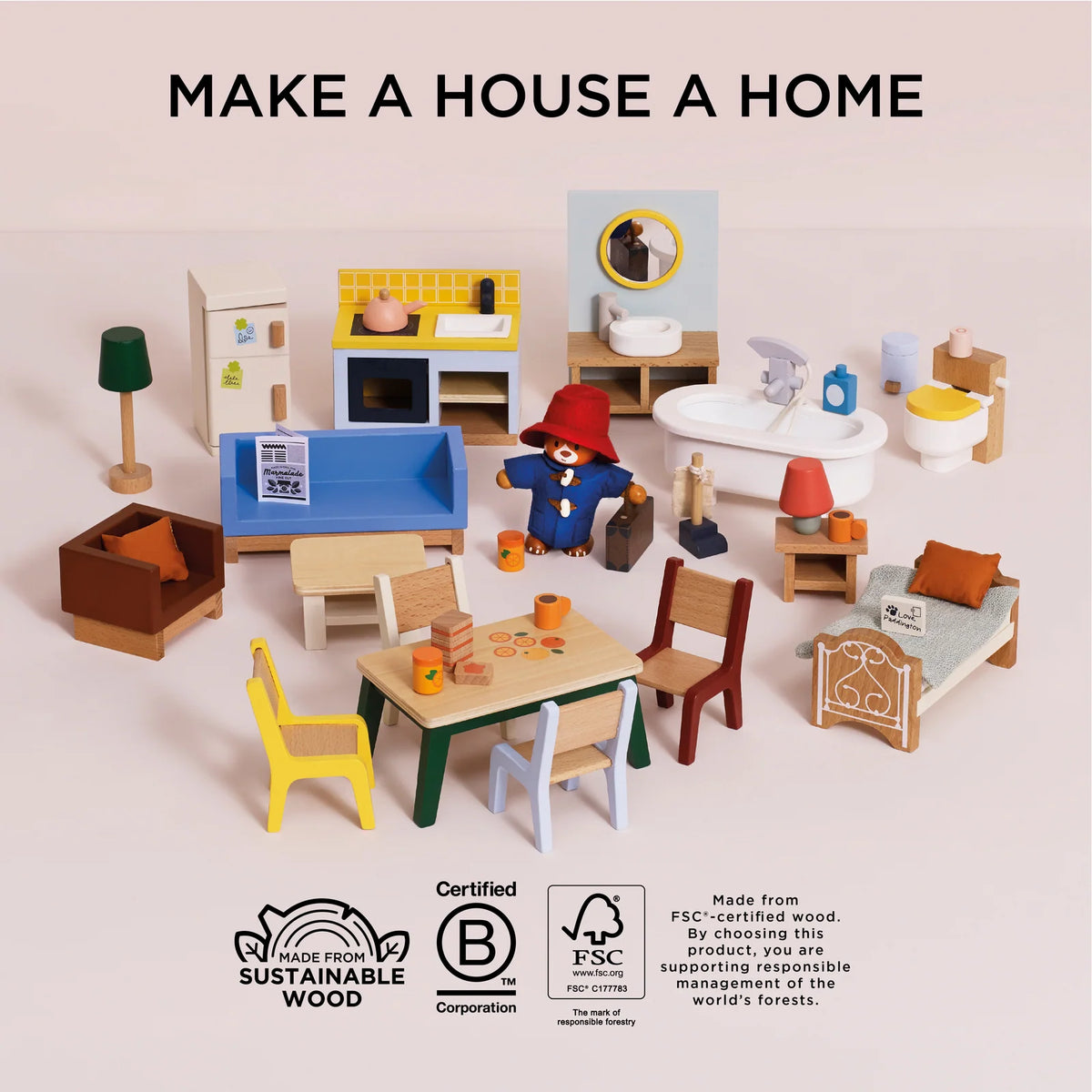 Wooden Doll House Furniture - Paddington