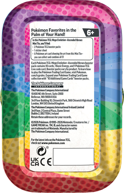 Pokémon Trading Card Game: Mega Evolution Ascended Heroes Mini Tin