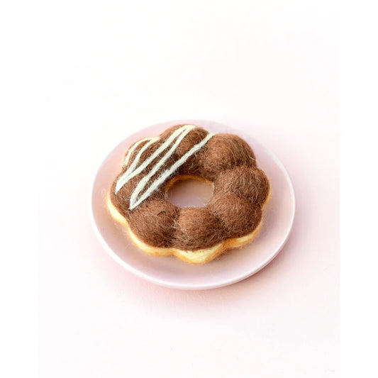Felt Baked Goods - Chocolate Mochi Donut