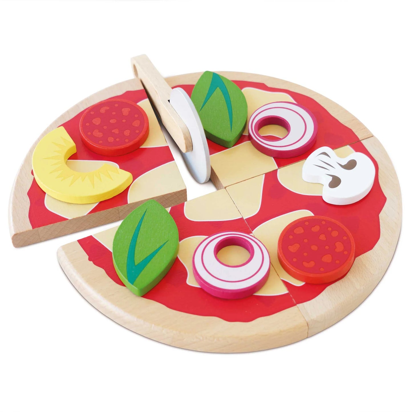 Wooden Pizza & Toppings