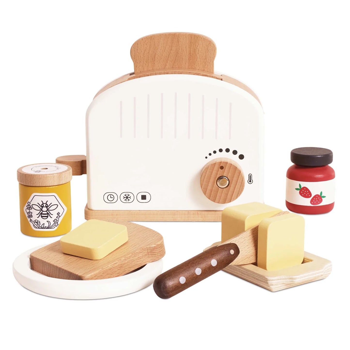 Wooden Pop-Up Toaster & Breakfast Set