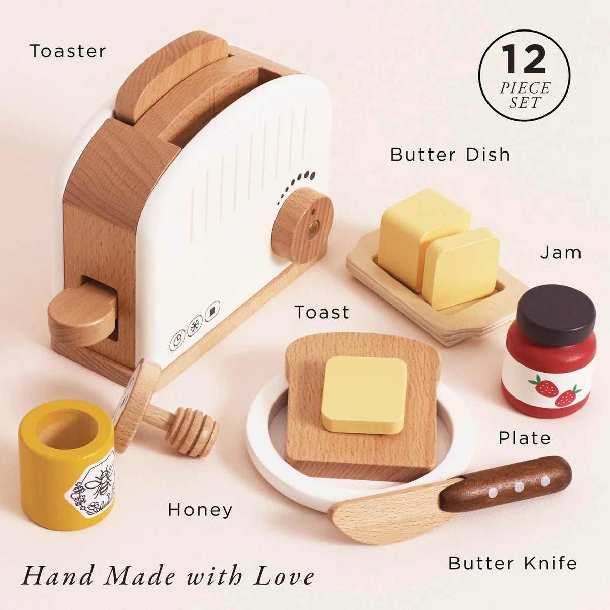 Wooden Pop-Up Toaster & Breakfast Set