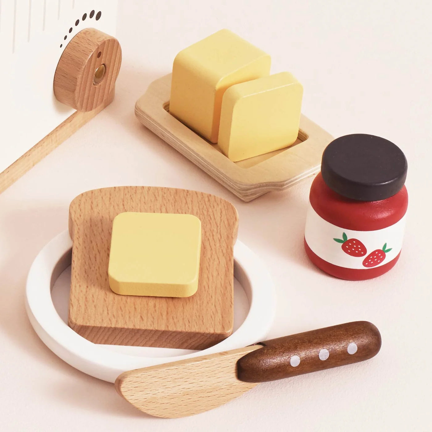 Wooden Pop-Up Toaster & Breakfast Set