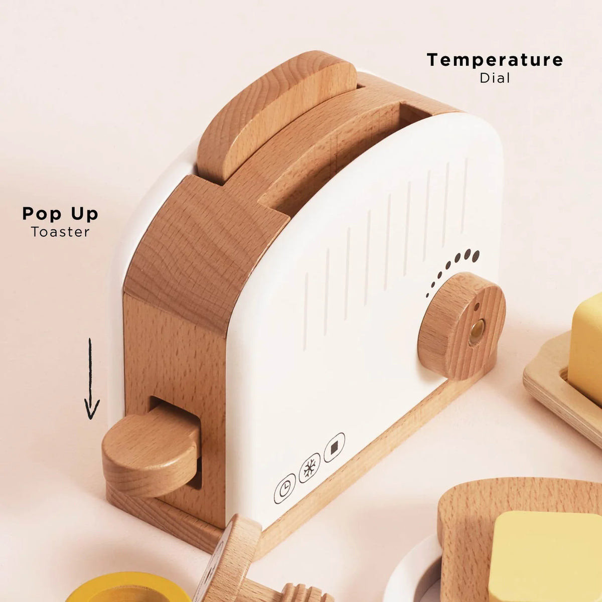 Wooden Pop-Up Toaster & Breakfast Set