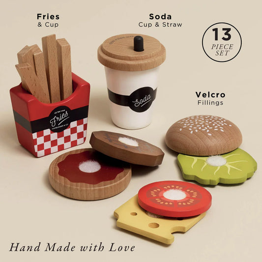 Wooden Gourmet Hamburger Set