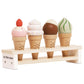 Wooden Ice Cream Cones Set