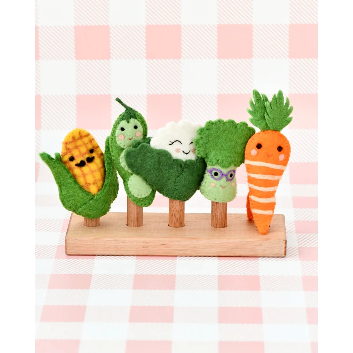Felt Finger Puppets Set - Vegetables