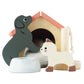 Wooden Doll House Pets - Cat & Dog Set