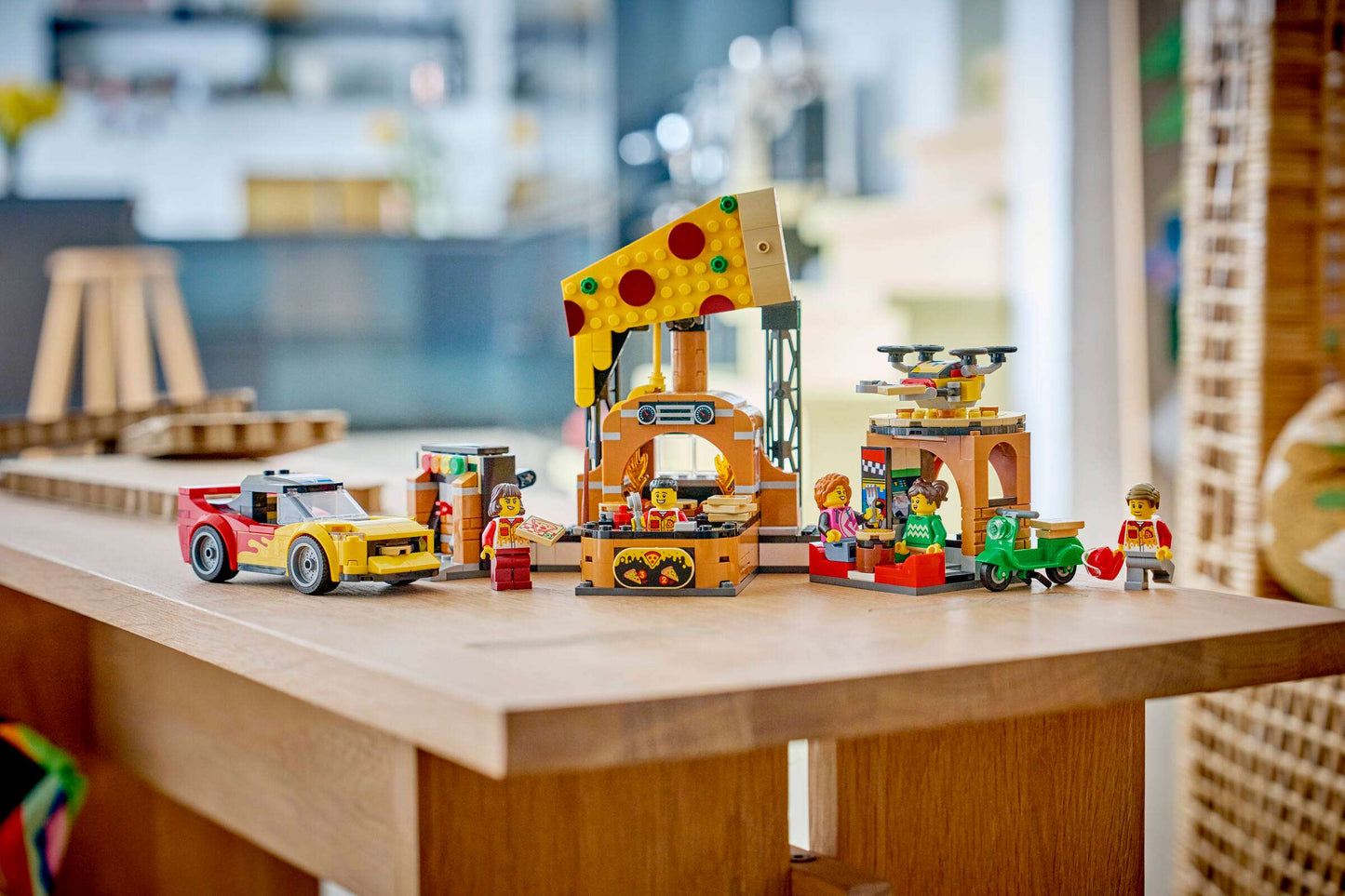 City: Pizza Delivery Experience with Vehicles Building Set