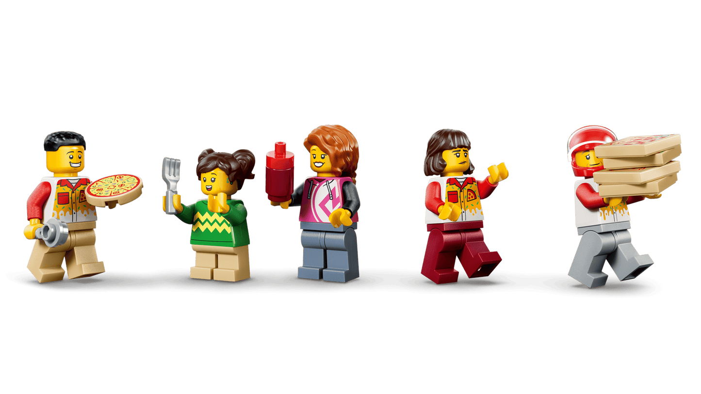 City: Pizza Delivery Experience with Vehicles Building Set
