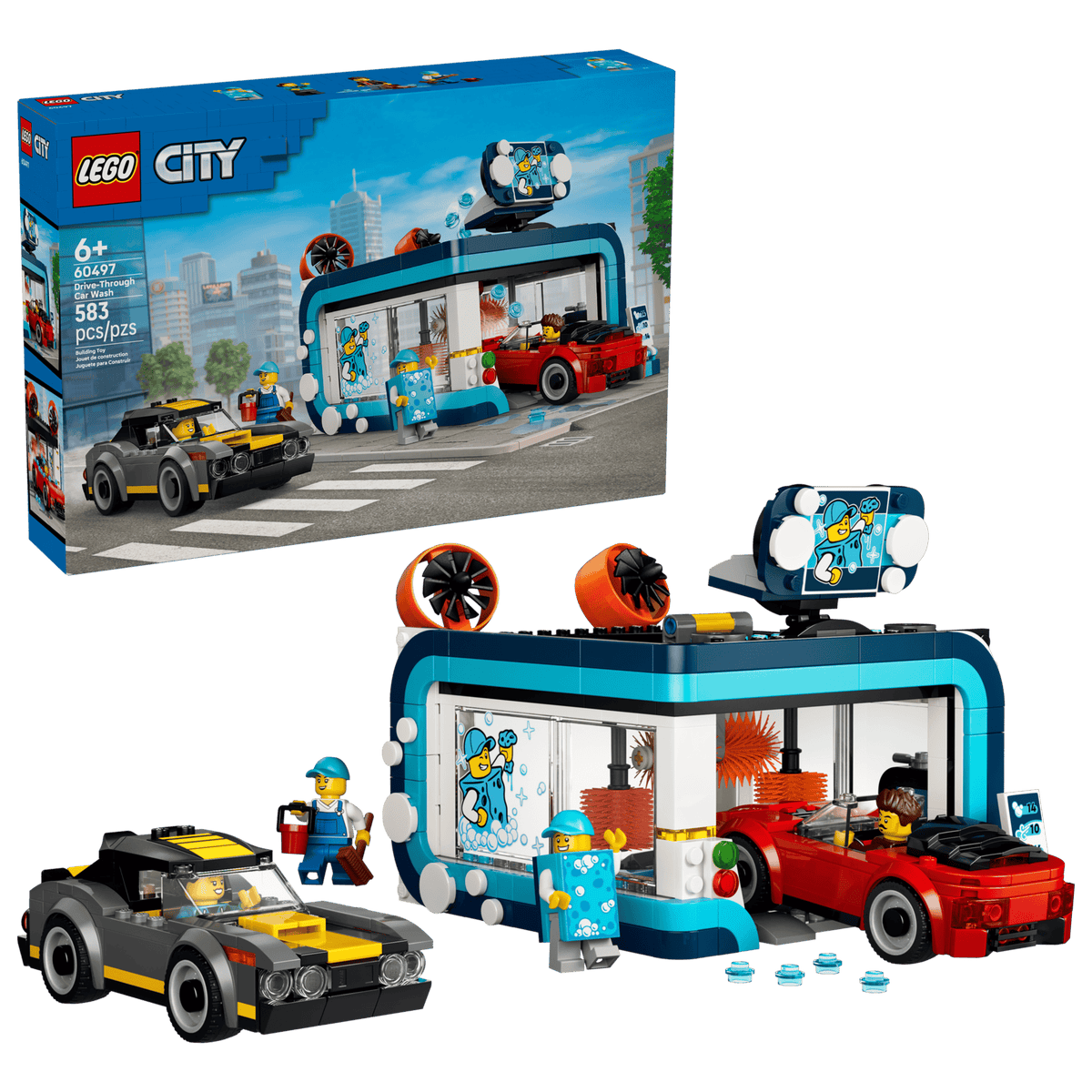 City: Drive-Through Car Wash Building Set