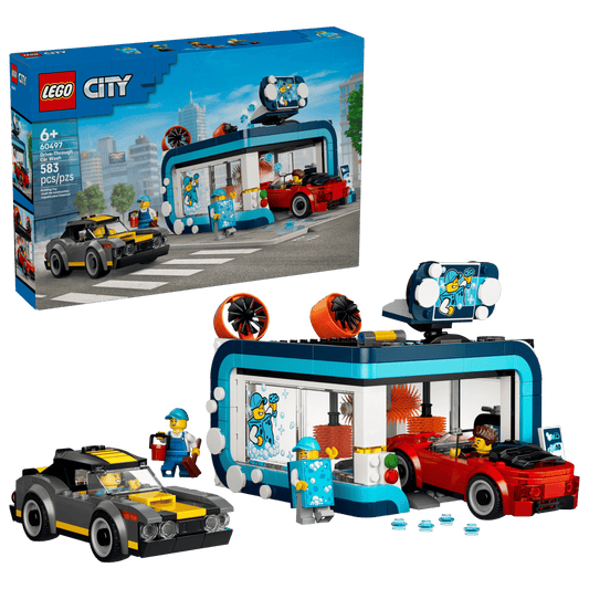 City: Drive-Through Car Wash Building Set