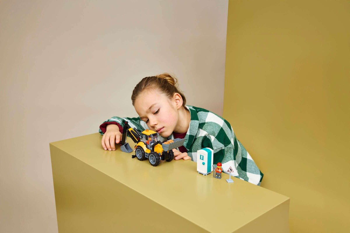 City: Yellow Backhoe Loader Building Set