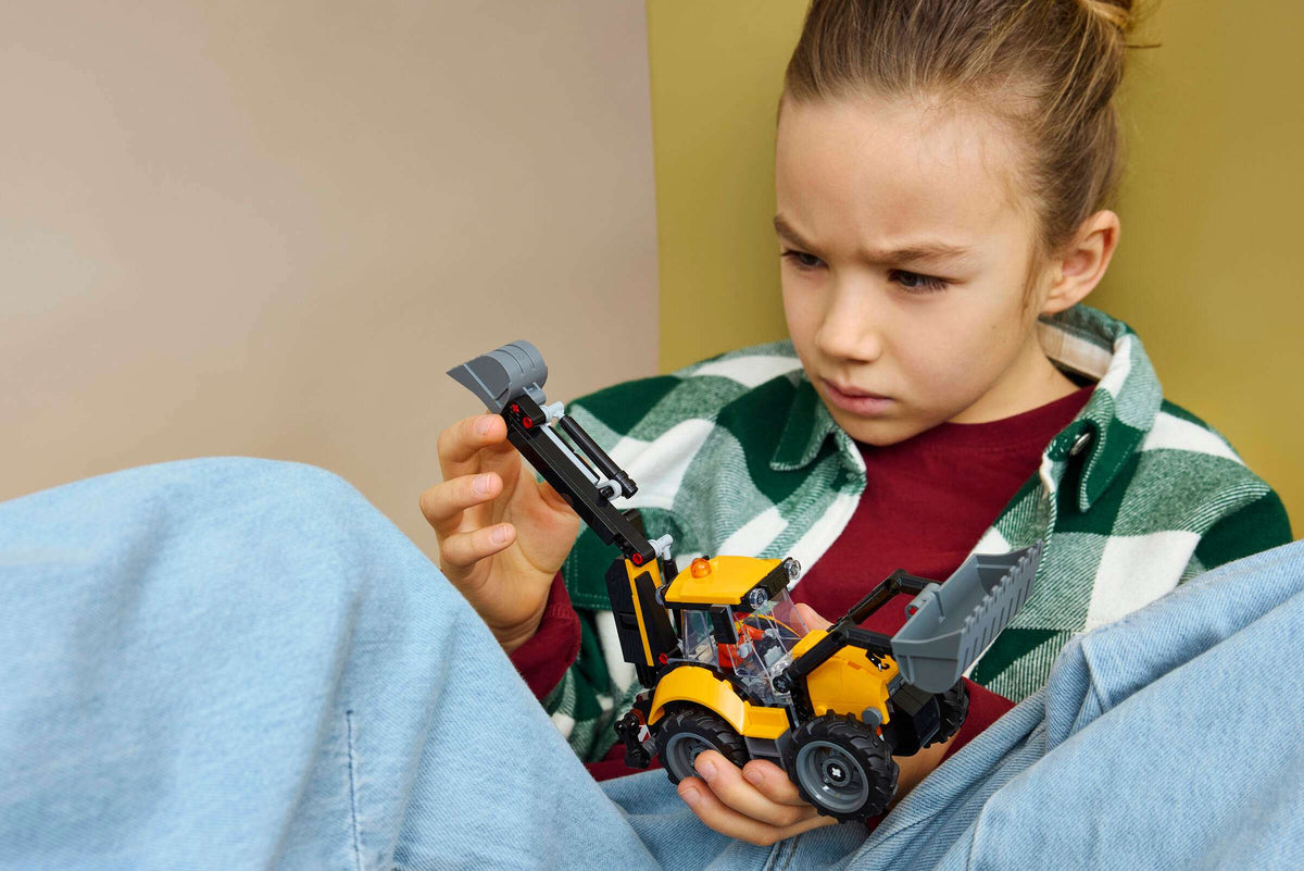 City: Yellow Backhoe Loader Building Set