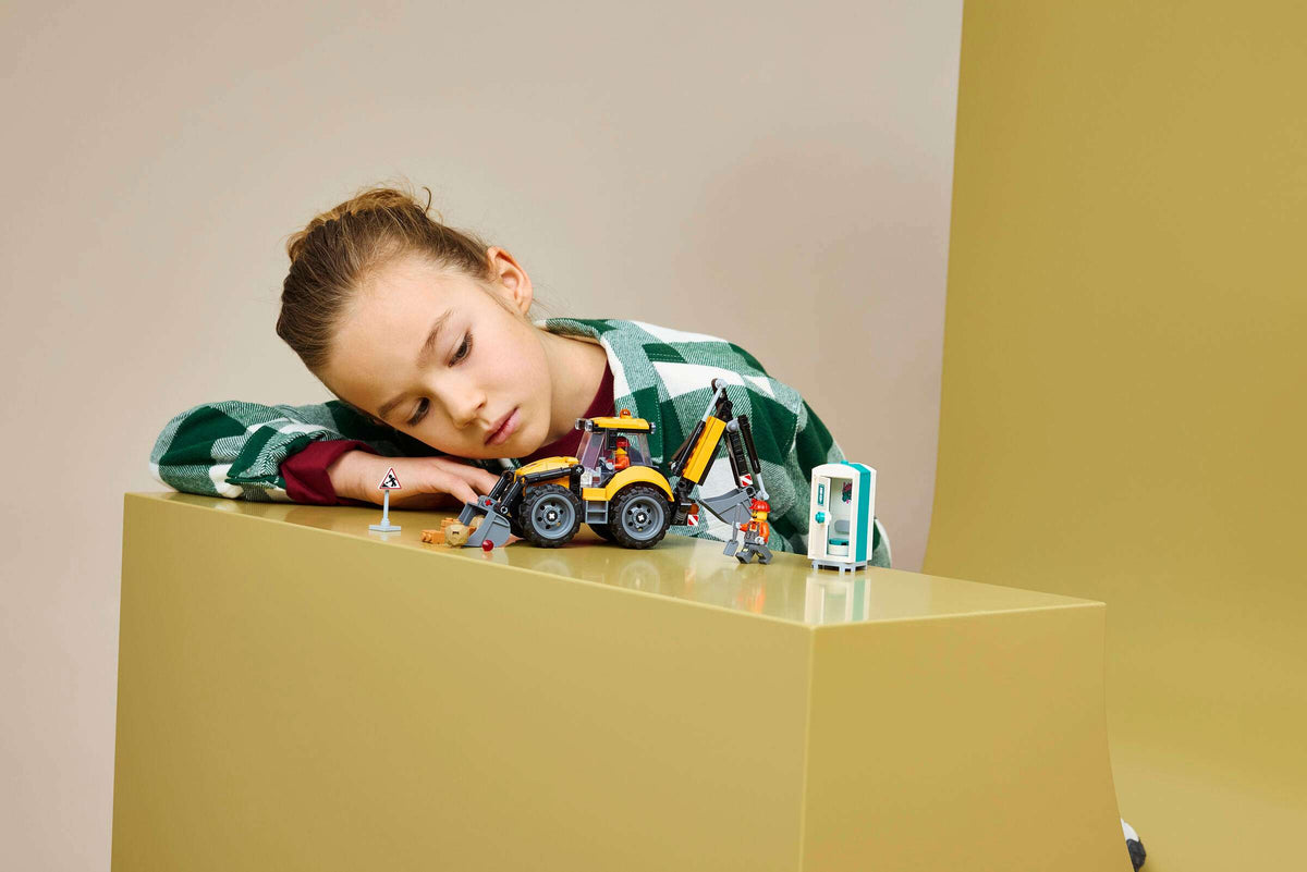 City: Yellow Backhoe Loader Building Set