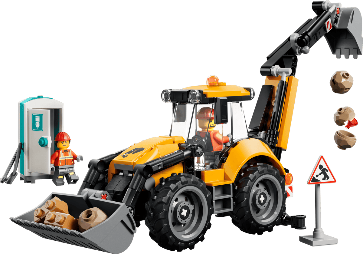 City: Yellow Backhoe Loader Building Set