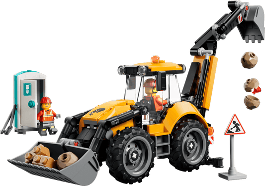 City: Yellow Backhoe Loader Building Set