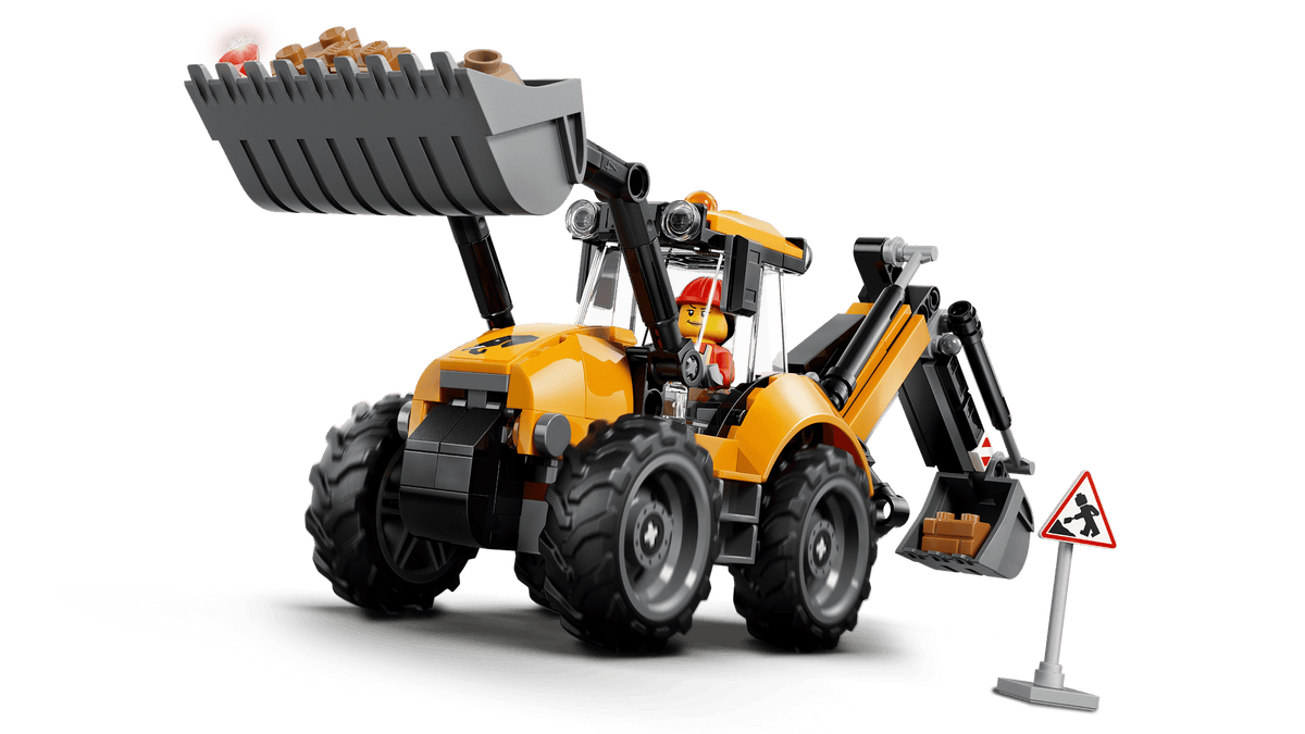 City: Yellow Backhoe Loader Building Set