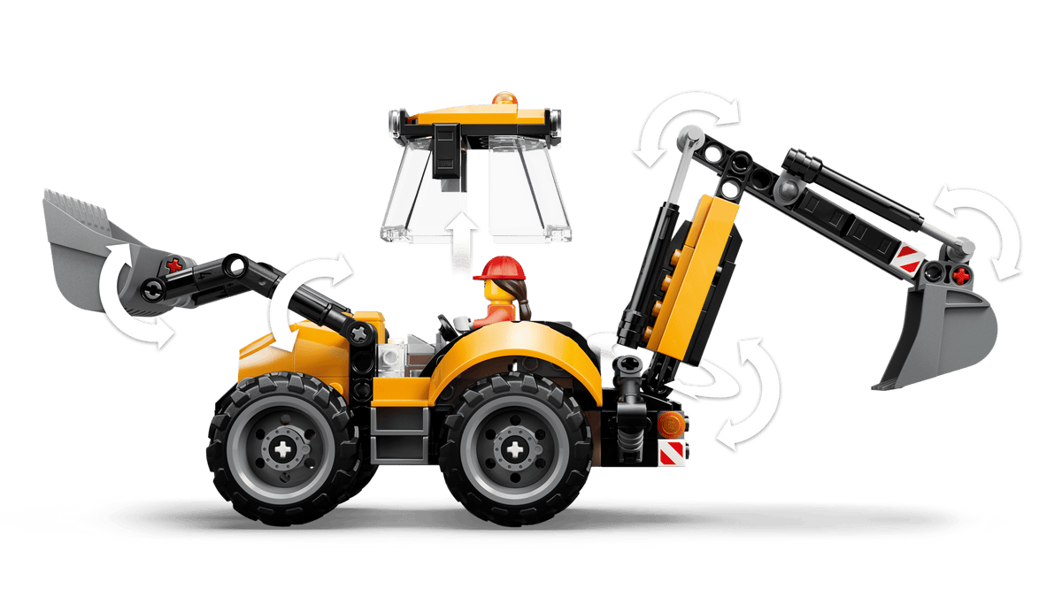 City: Yellow Backhoe Loader Building Set