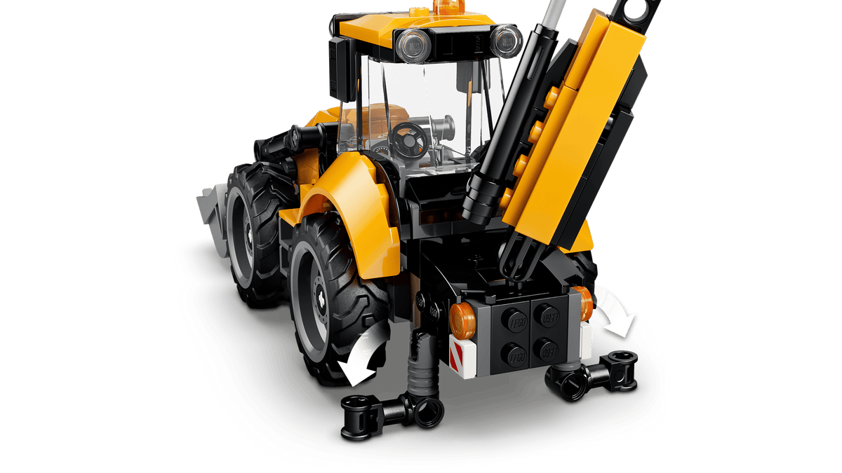City: Yellow Backhoe Loader Building Set