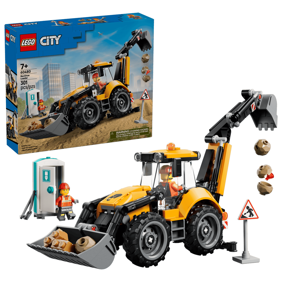 City: Yellow Backhoe Loader Building Set