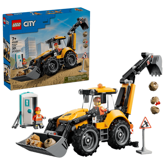City: Yellow Backhoe Loader Building Set