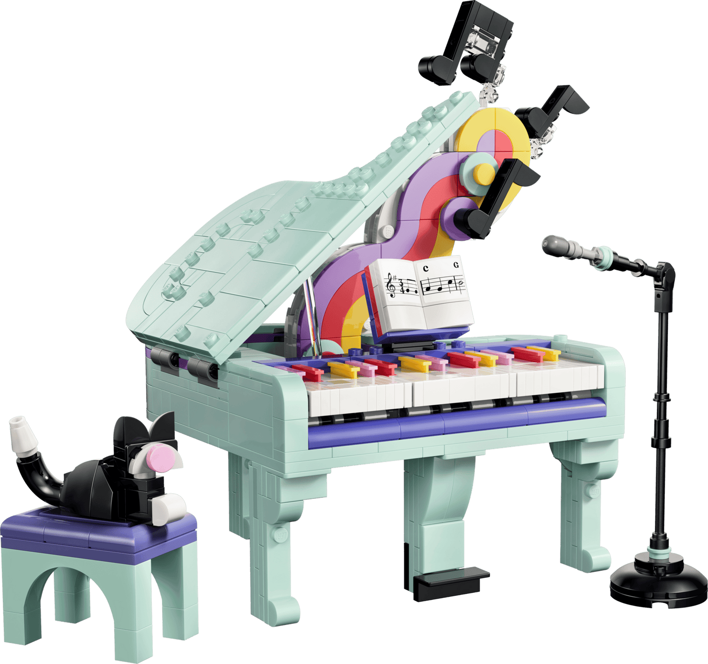 Creator: Music Decor Piano with Cat Building Set