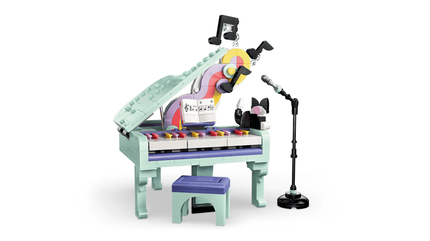 Creator: Music Decor Piano with Cat Building Set