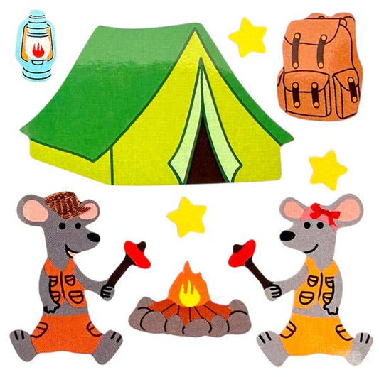 Glossy Mice Camping Stickers