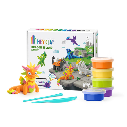 Hey Clay! Air-Dry Modelling Clay Set - Dragon Island