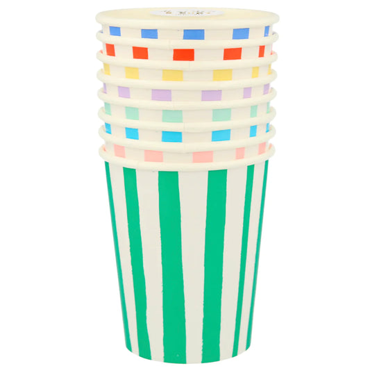 Mixed Stripe Paper Cups