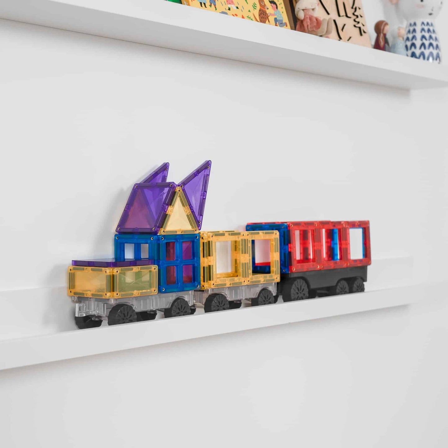 Rainbow Magnetic Tiles Transport Pack